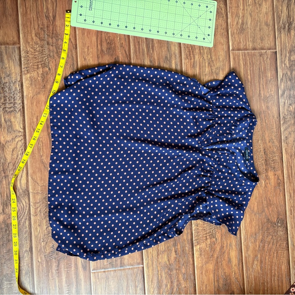 Papermoon Navy and Light Pink Polka Dot Blouse